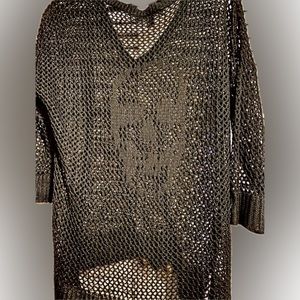 Rock and republic black skull mesh top